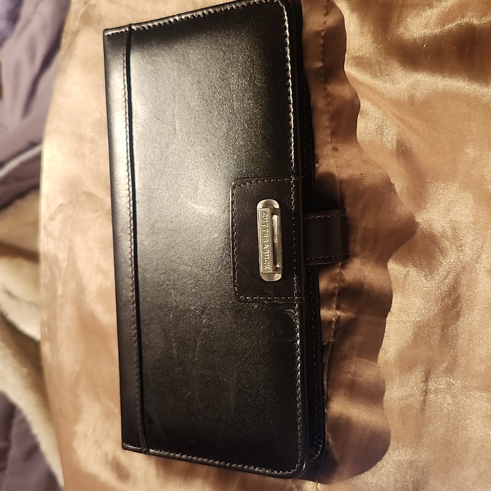 Cutter Buck brown leather passport wallet holder organiser, .measures H90×W4.75"